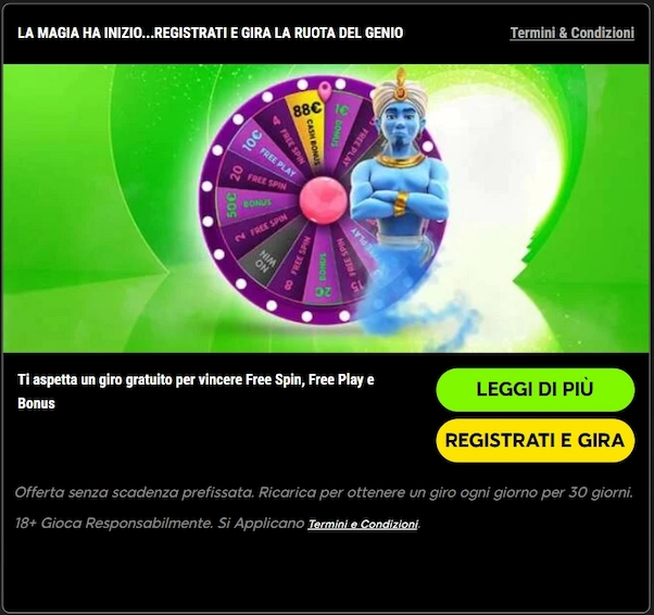 Bonus di 888 Casin&ograve;: Ruota del Genio